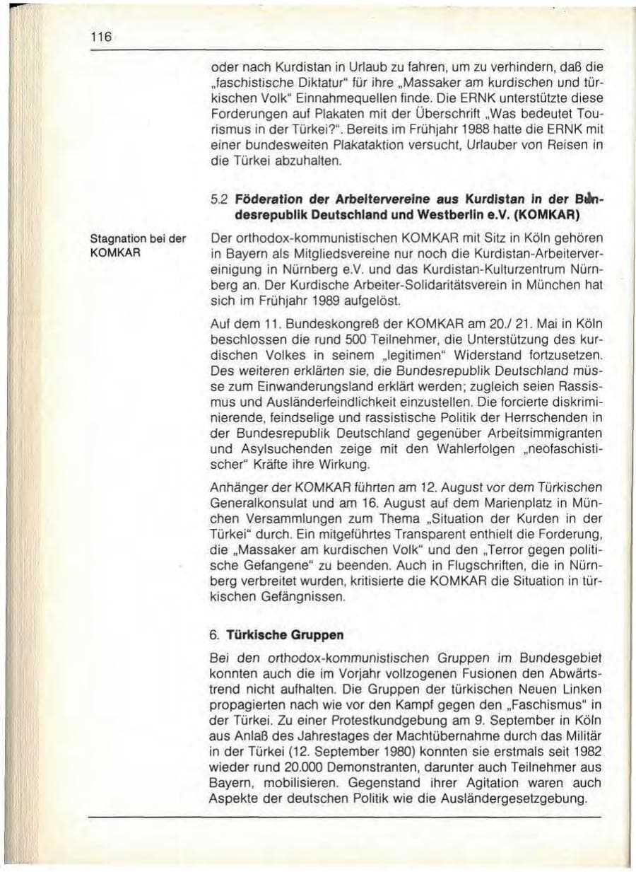 Seite 118 des Verfassungsschutzbericht 1989 Bayern