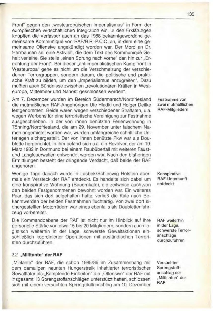 Seite 137 des Verfassungsschutzbericht 1989 Bayern
