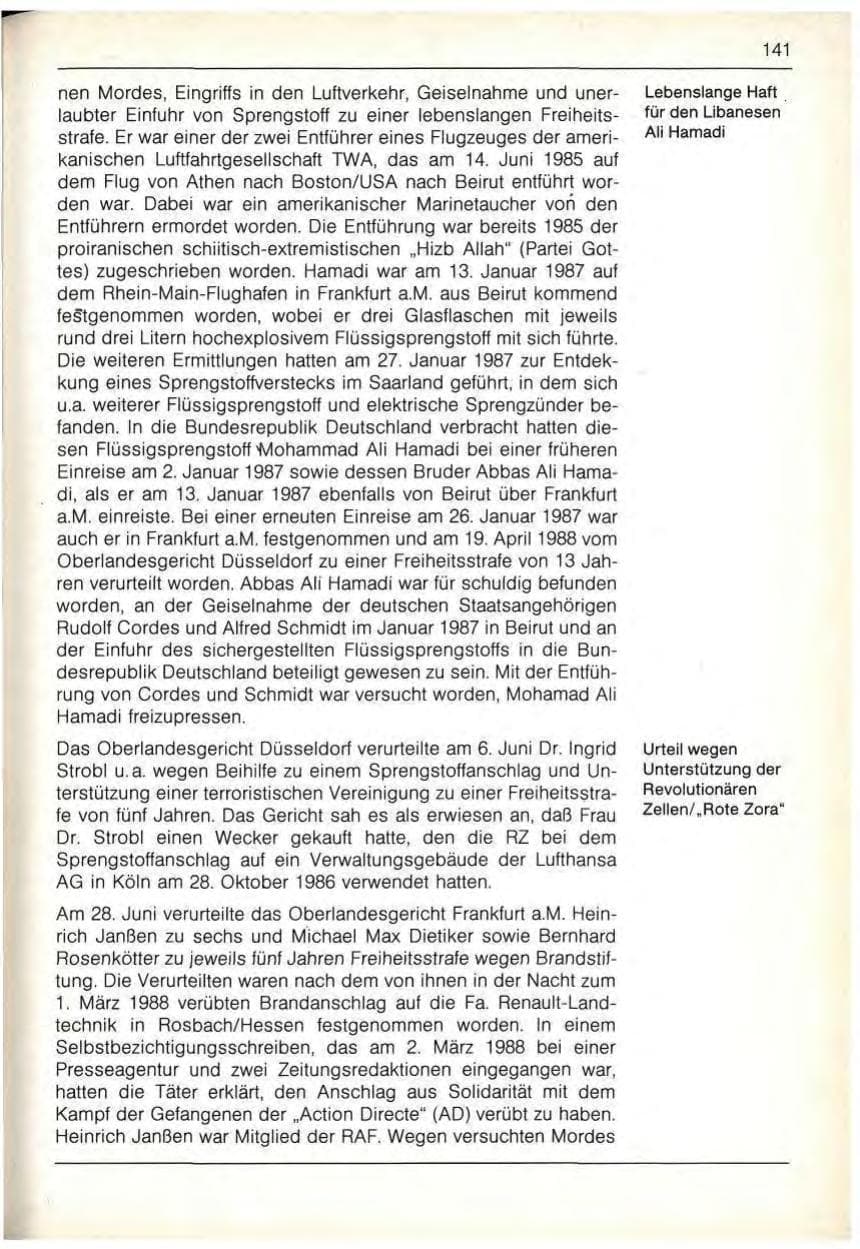 Seite 143 des Verfassungsschutzbericht 1989 Bayern