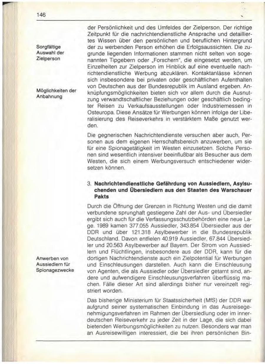 Seite 148 des Verfassungsschutzbericht 1989 Bayern