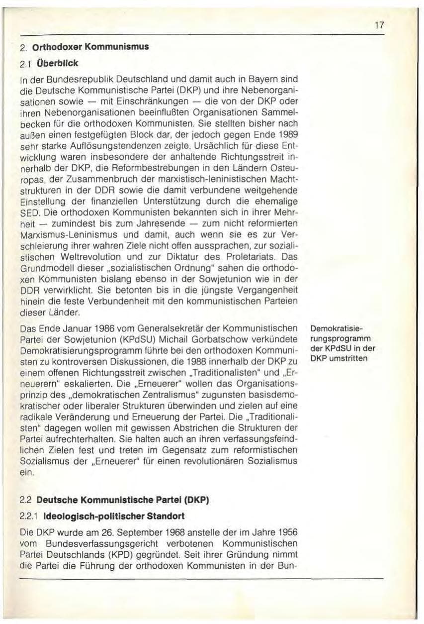 Seite 19 des Verfassungsschutzbericht 1989 Bayern