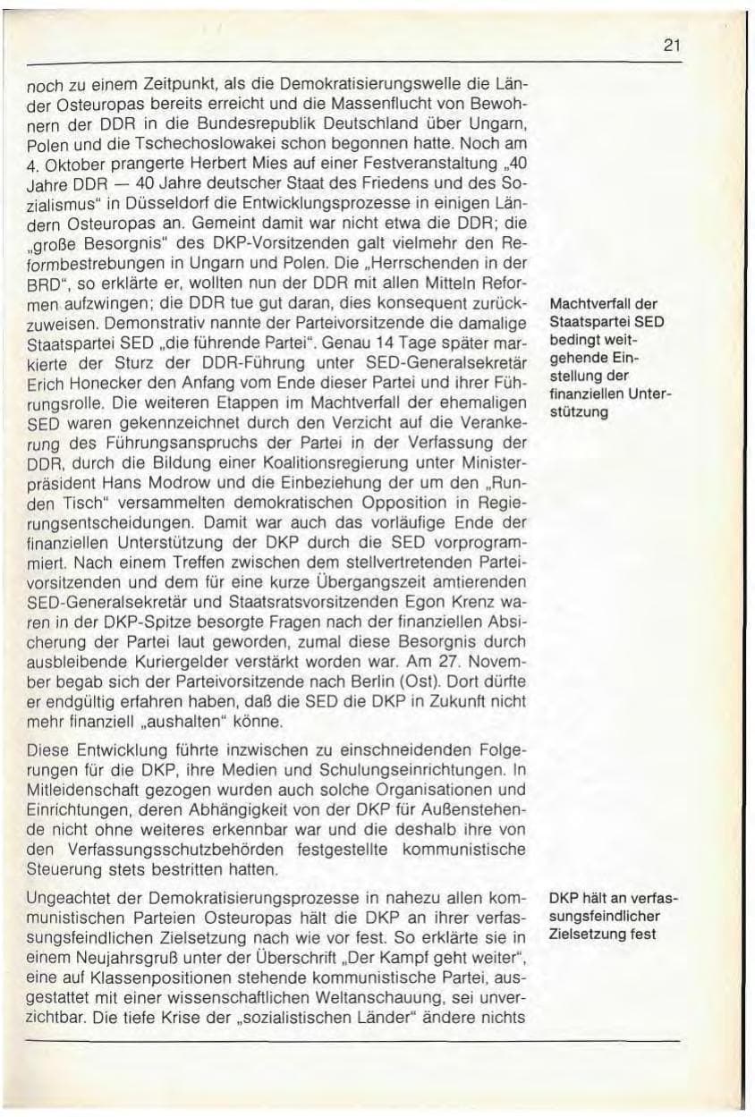 Seite 23 des Verfassungsschutzbericht 1989 Bayern