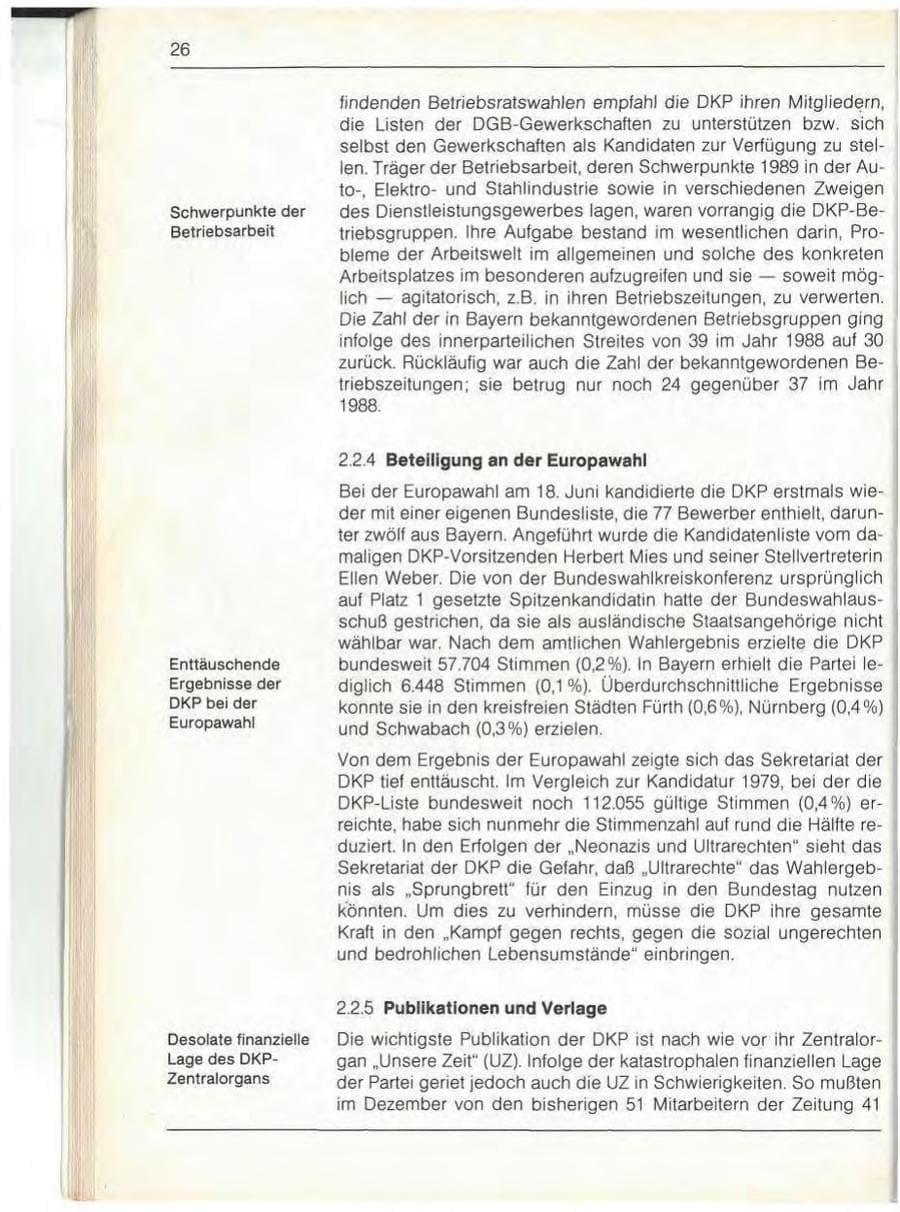 Seite 28 des Verfassungsschutzbericht 1989 Bayern