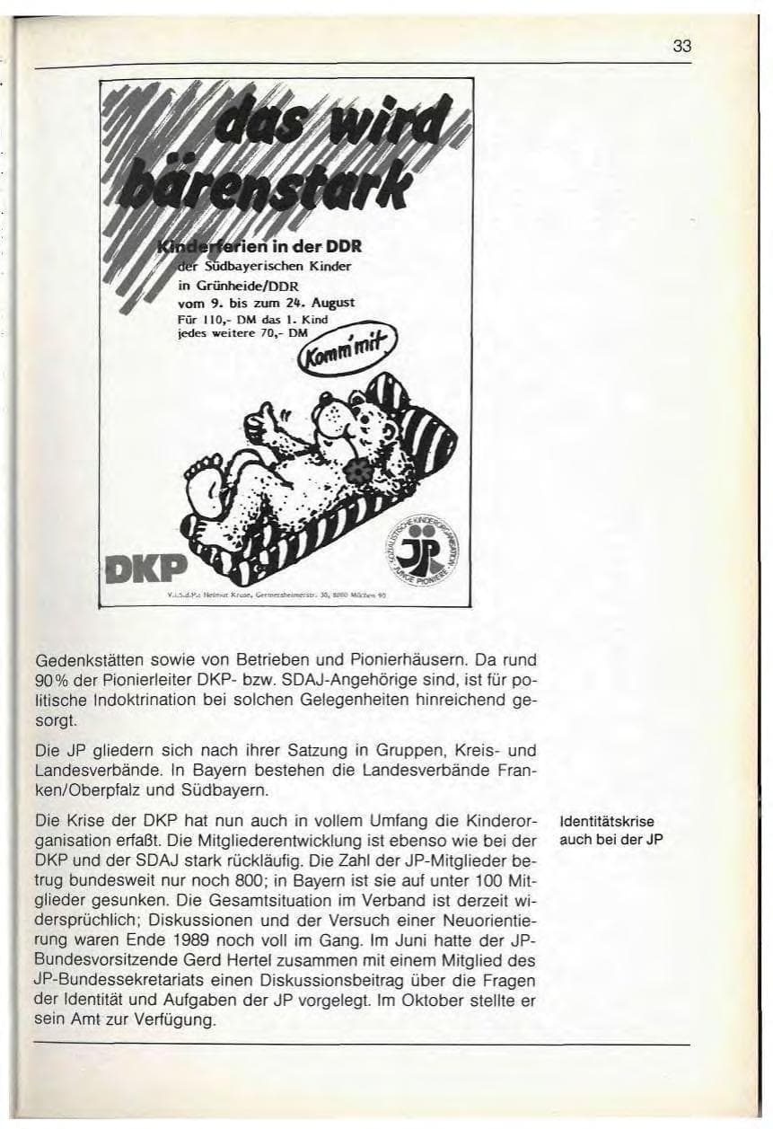 Seite 35 des Verfassungsschutzbericht 1989 Bayern