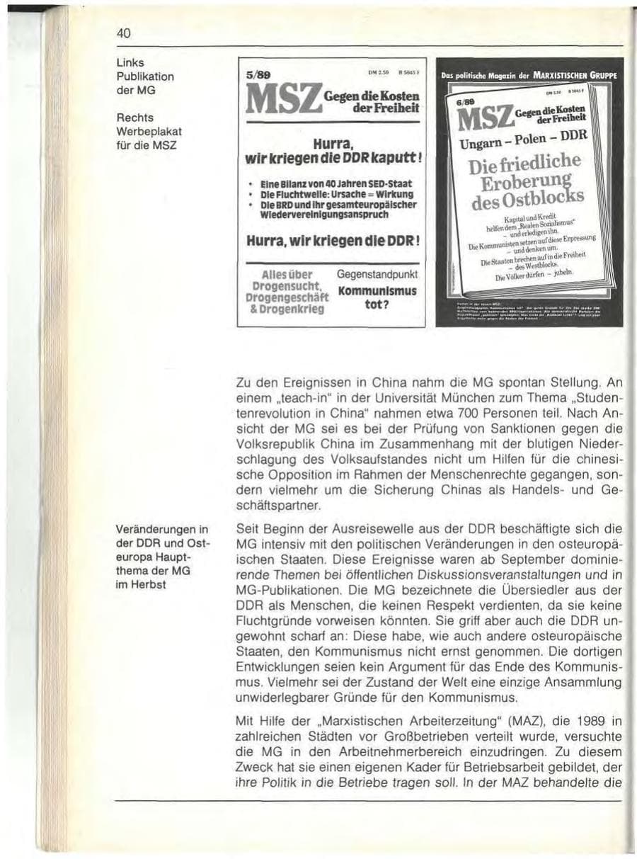 Seite 42 des Verfassungsschutzbericht 1989 Bayern