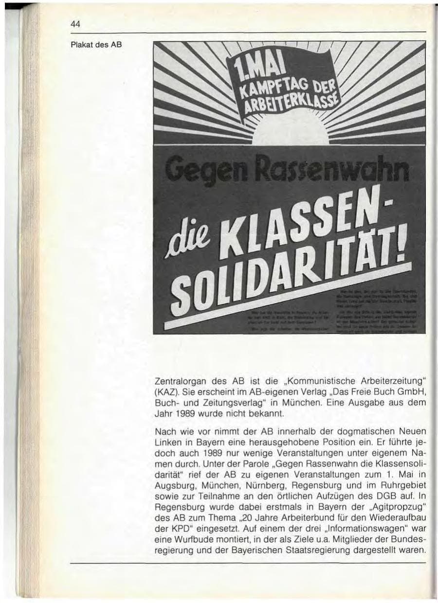 Seite 46 des Verfassungsschutzbericht 1989 Bayern