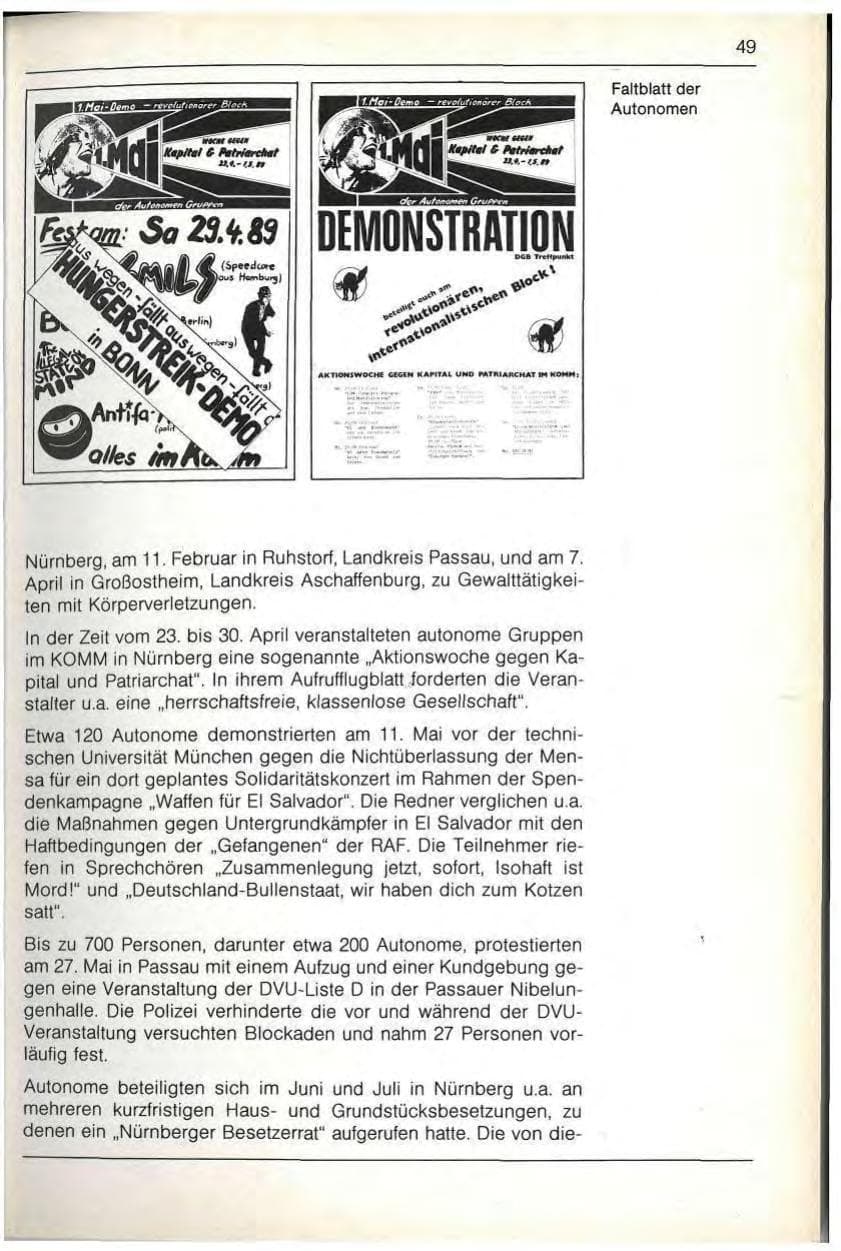 Seite 51 des Verfassungsschutzbericht 1989 Bayern
