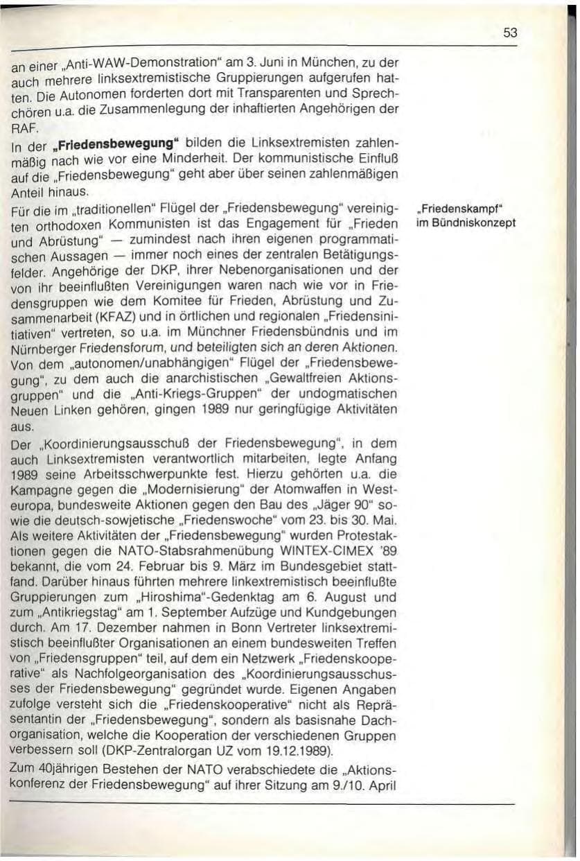Seite 55 des Verfassungsschutzbericht 1989 Bayern