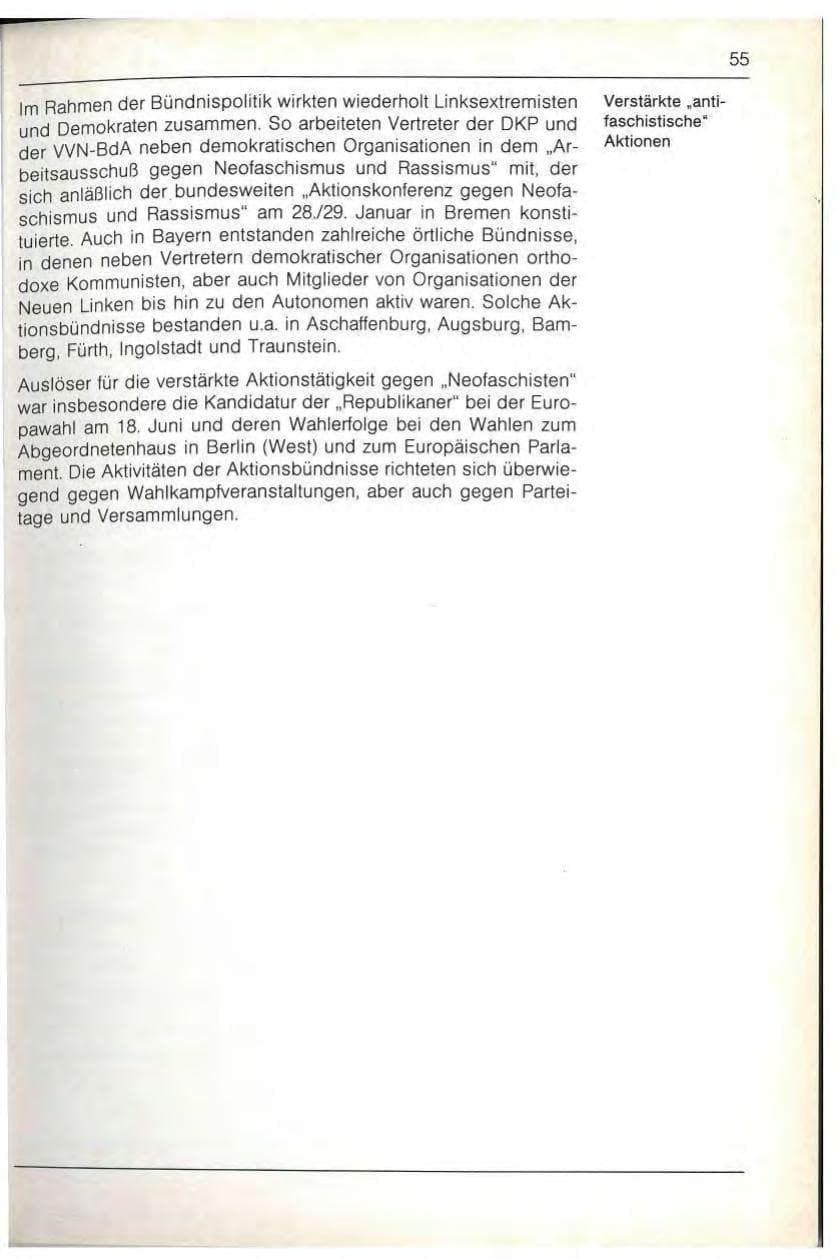 Seite 57 des Verfassungsschutzbericht 1989 Bayern