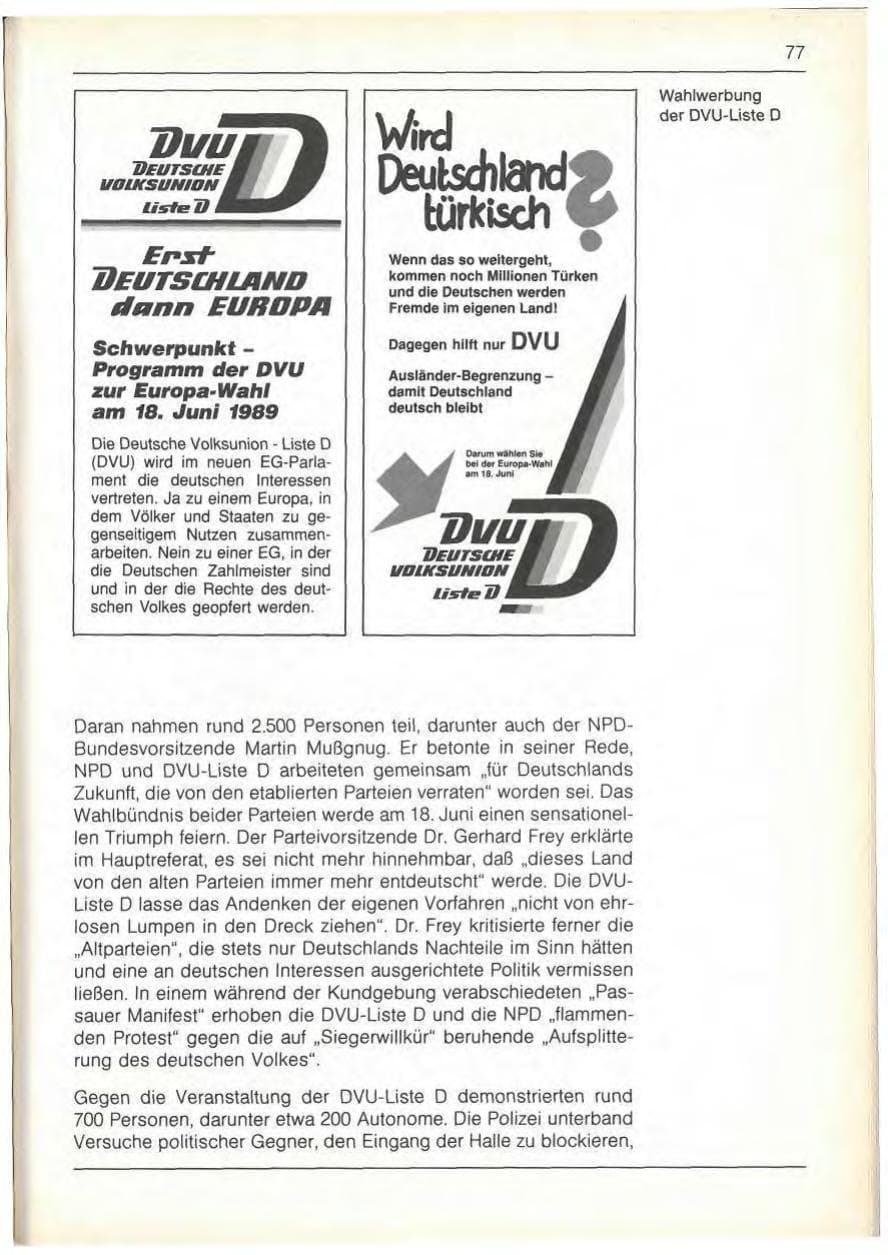 Seite 79 des Verfassungsschutzbericht 1989 Bayern