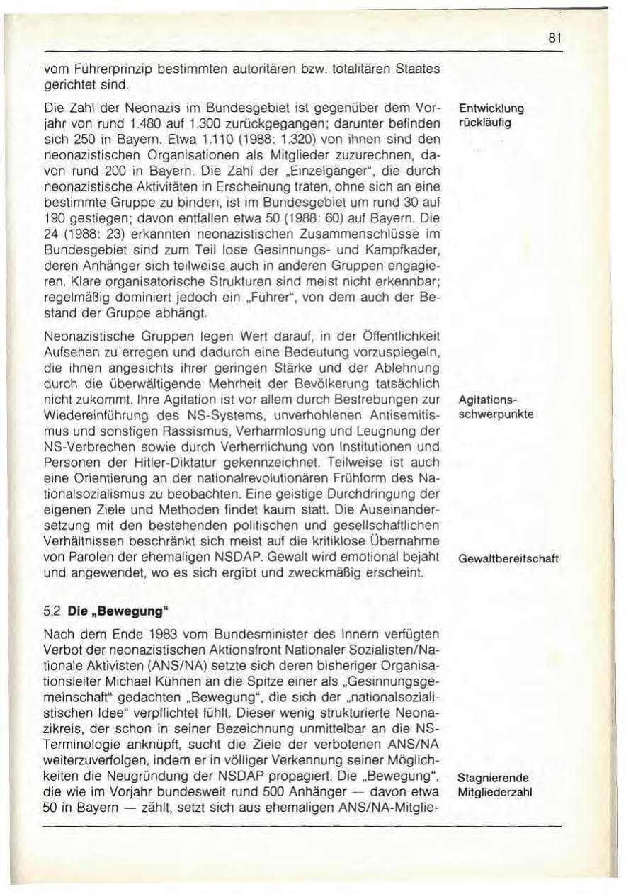 Seite 83 des Verfassungsschutzbericht 1989 Bayern