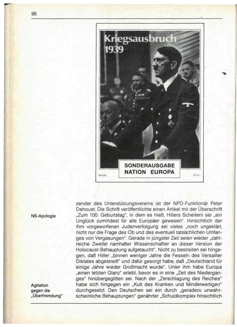 Seite 98 des Verfassungsschutzbericht 1989 Bayern