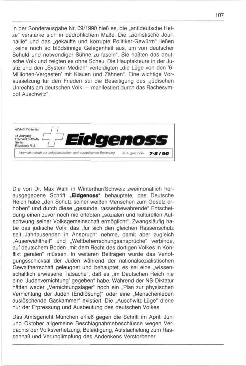 Seite 107 des Verfassungsschutzbericht 1990 Bayern