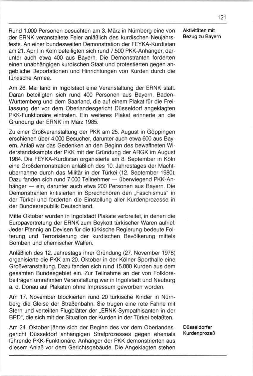 Seite 121 des Verfassungsschutzbericht 1990 Bayern