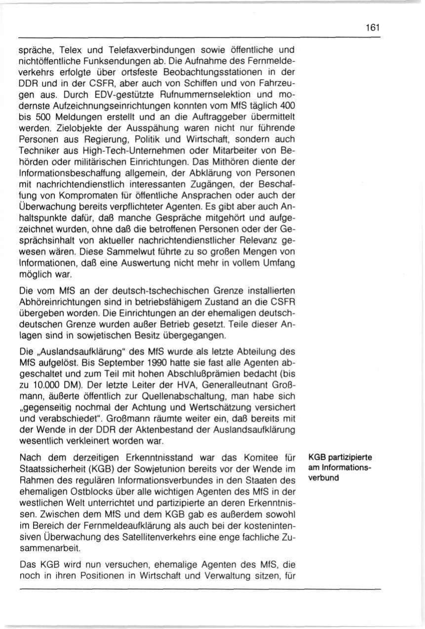 Seite 161 des Verfassungsschutzbericht 1990 Bayern