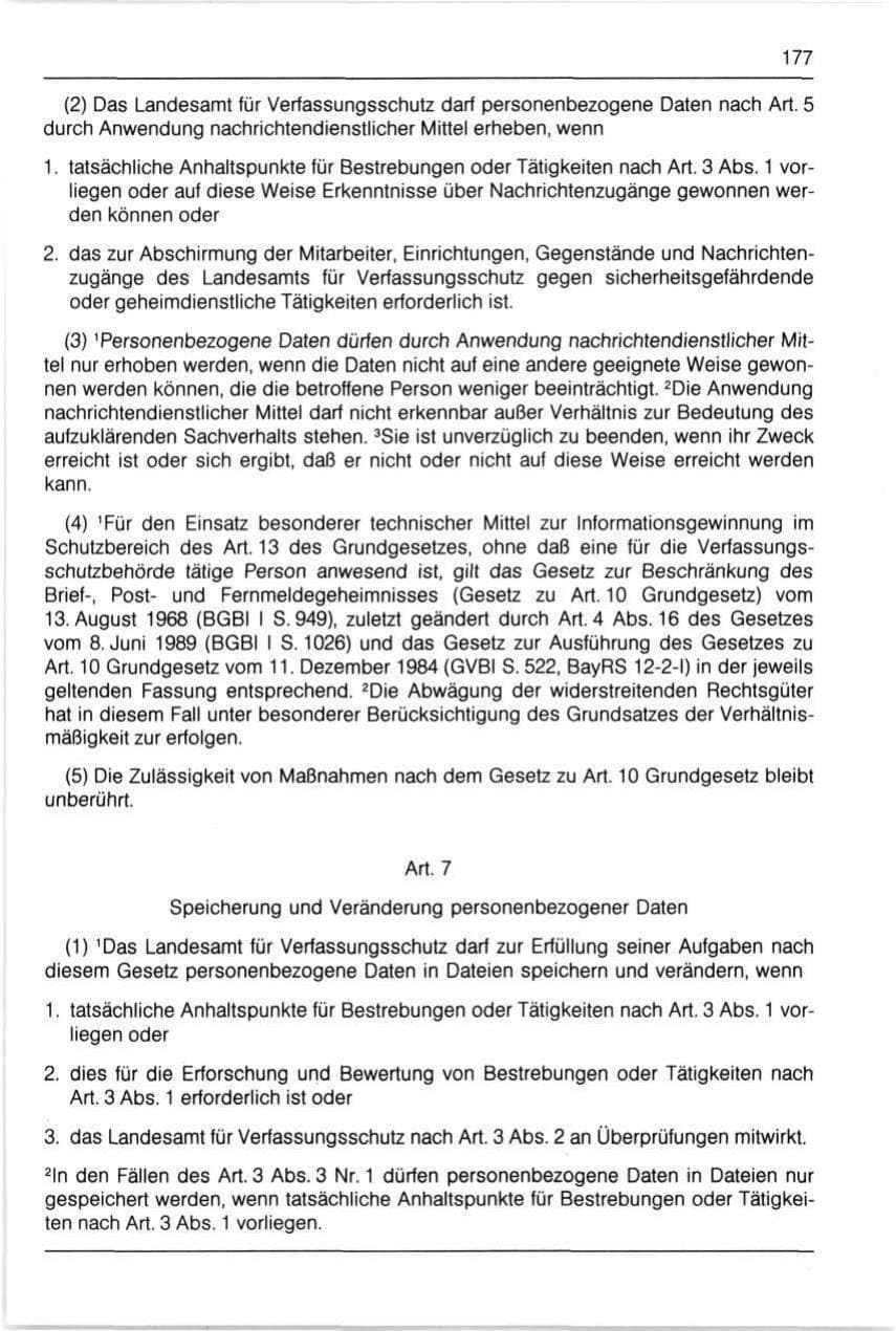 Seite 177 des Verfassungsschutzbericht 1990 Bayern