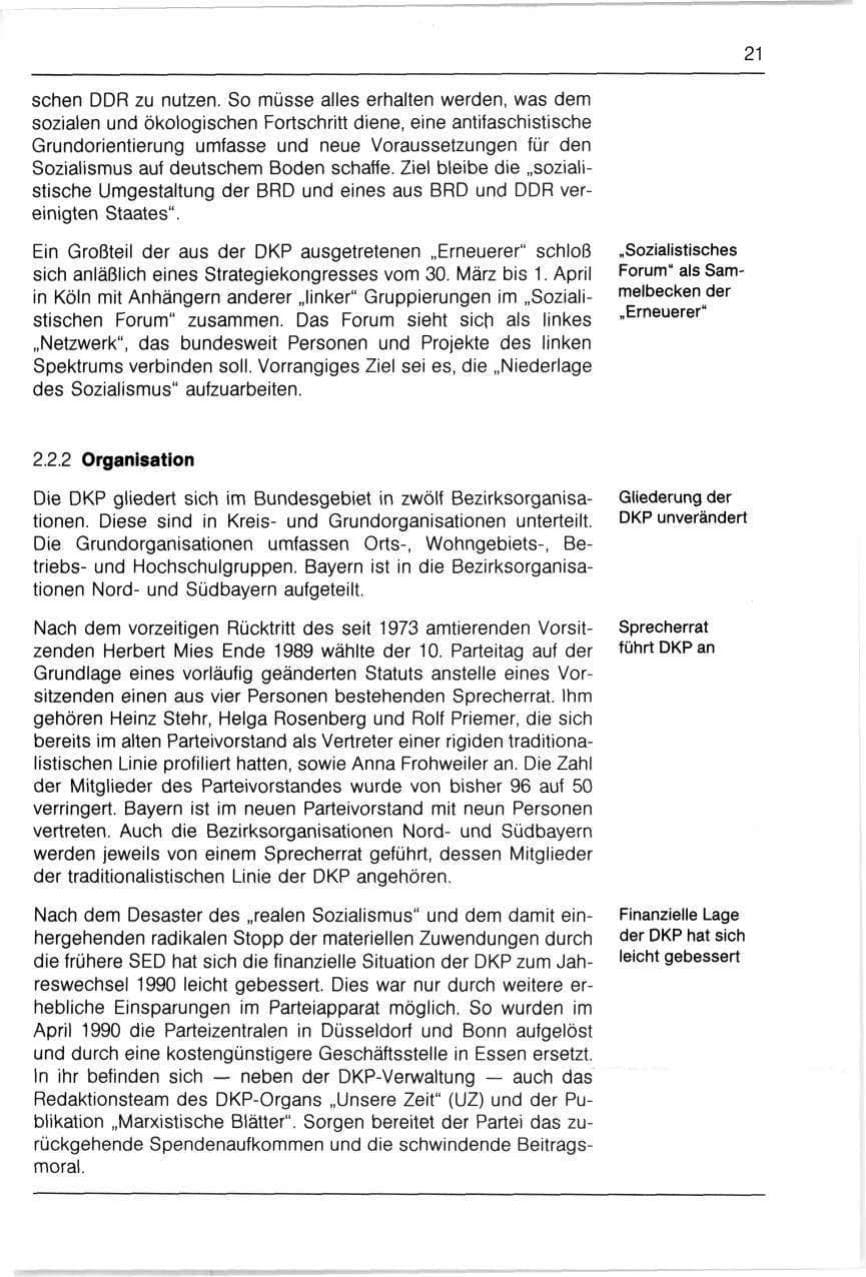 Seite 21 des Verfassungsschutzbericht 1990 Bayern
