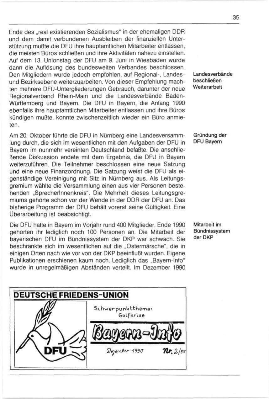 Seite 35 des Verfassungsschutzbericht 1990 Bayern