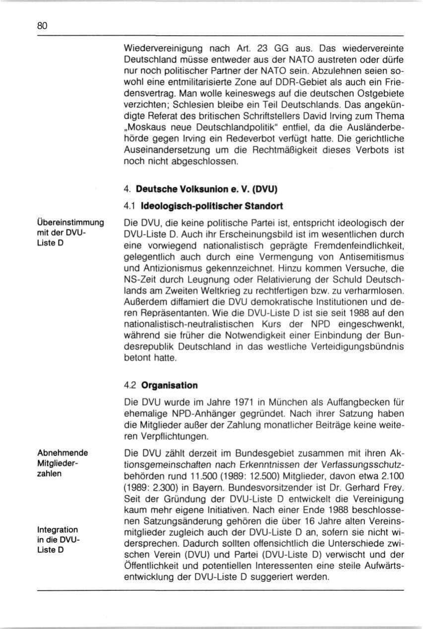 Seite 80 des Verfassungsschutzbericht 1990 Bayern