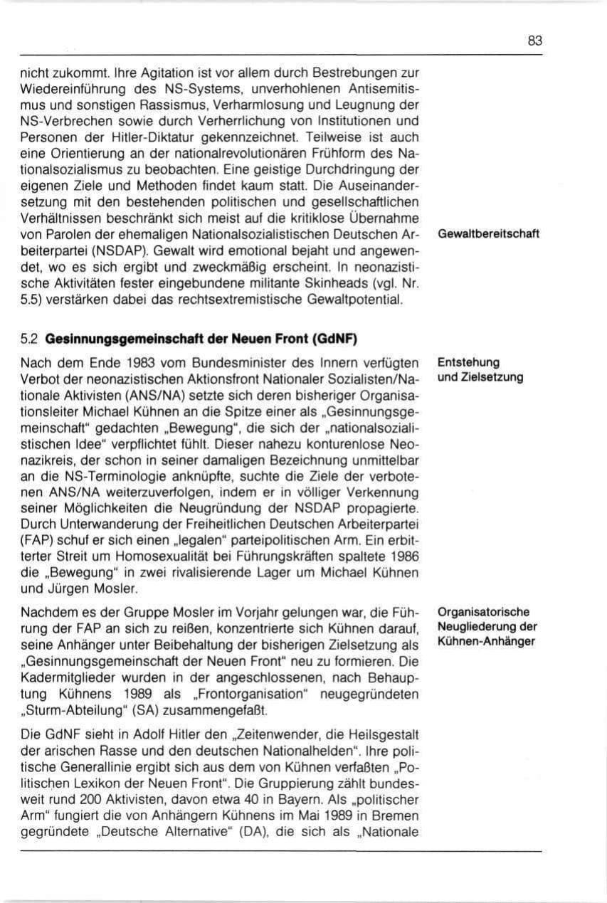 Seite 83 des Verfassungsschutzbericht 1990 Bayern