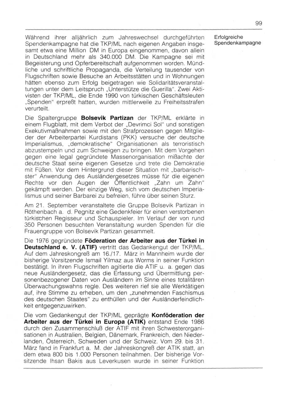 Seite 101 des Verfassungsschutzbericht 1991 Bayern