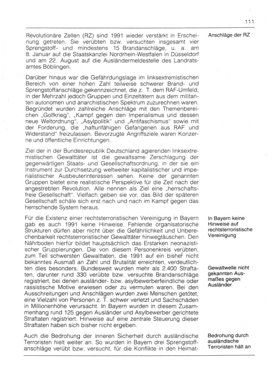 Seite 113 des Verfassungsschutzbericht 1991 Bayern