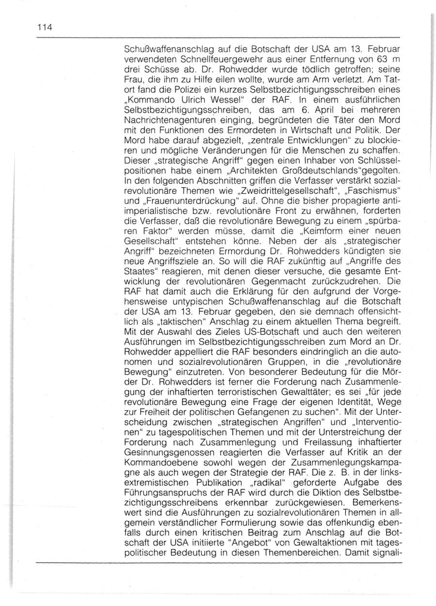 Seite 116 des Verfassungsschutzbericht 1991 Bayern