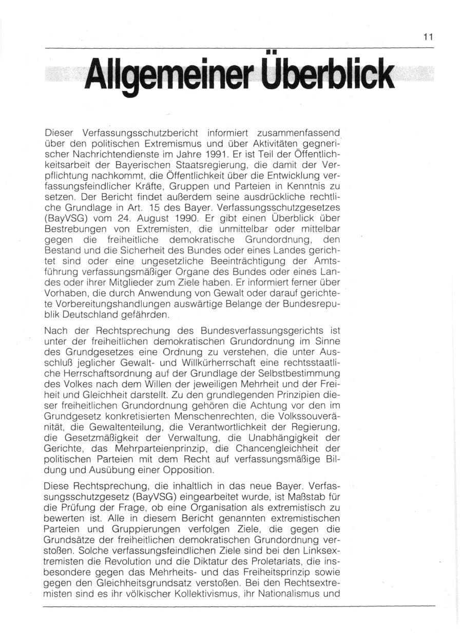 Seite 13 des Verfassungsschutzbericht 1991 Bayern