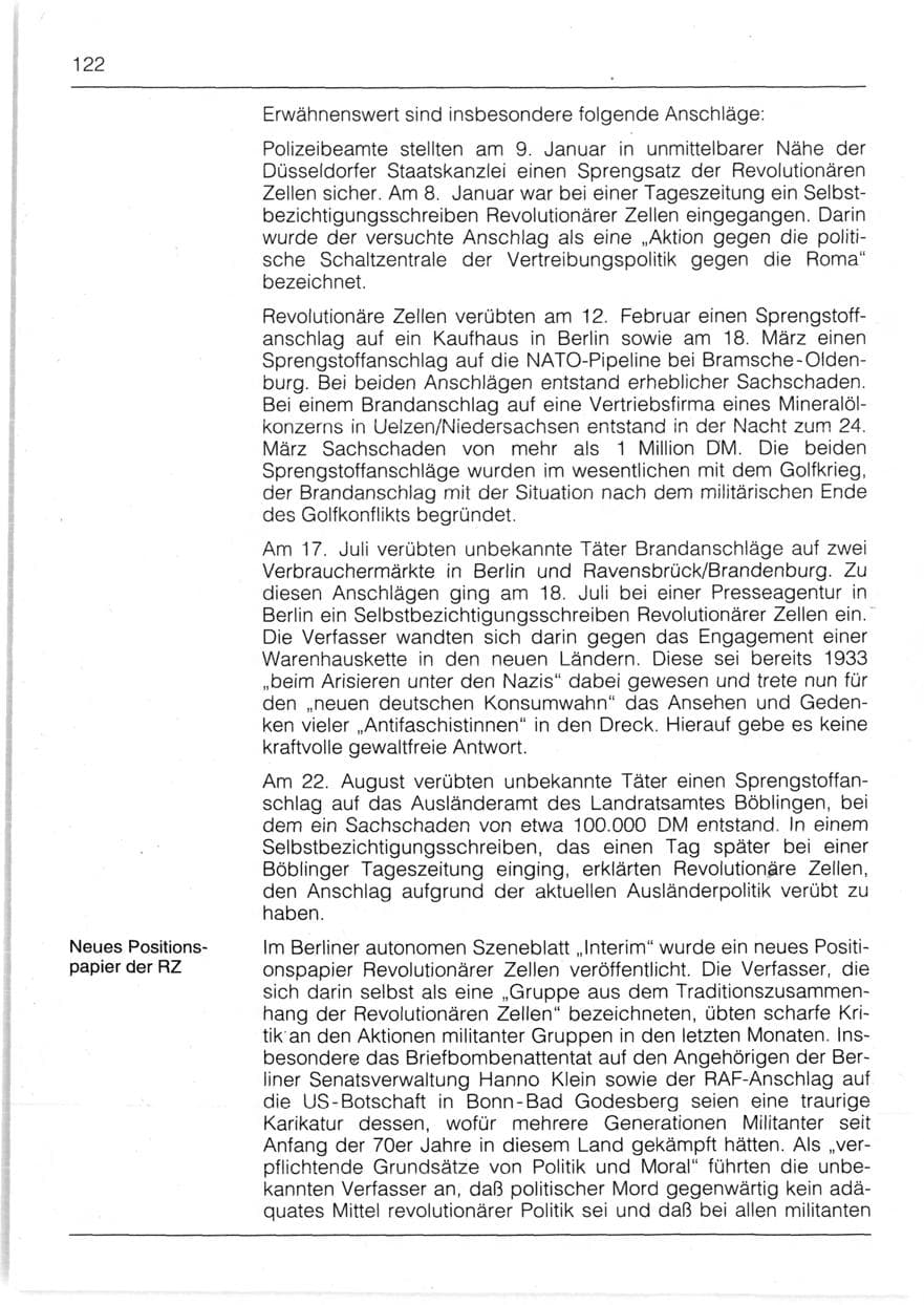 Seite 124 des Verfassungsschutzbericht 1991 Bayern