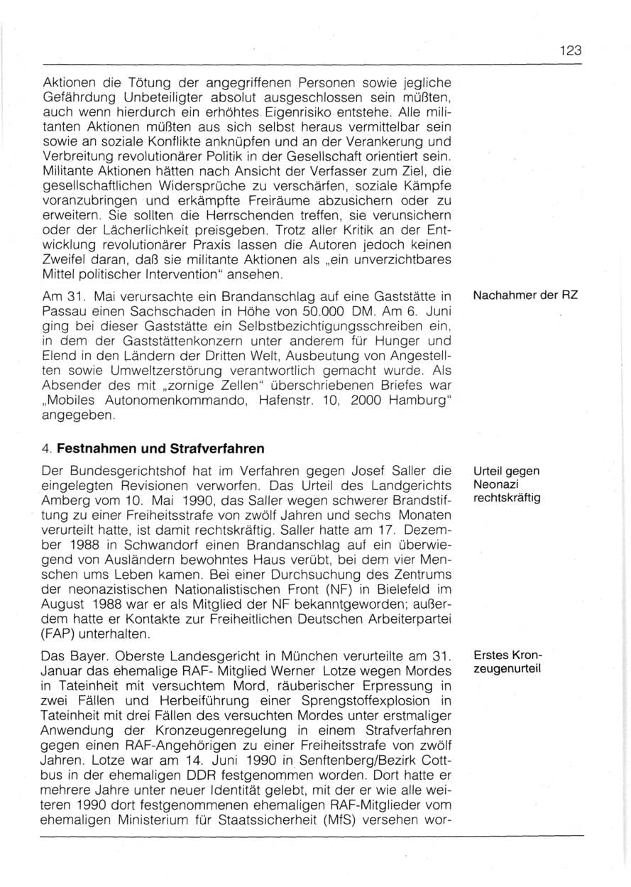 Seite 125 des Verfassungsschutzbericht 1991 Bayern