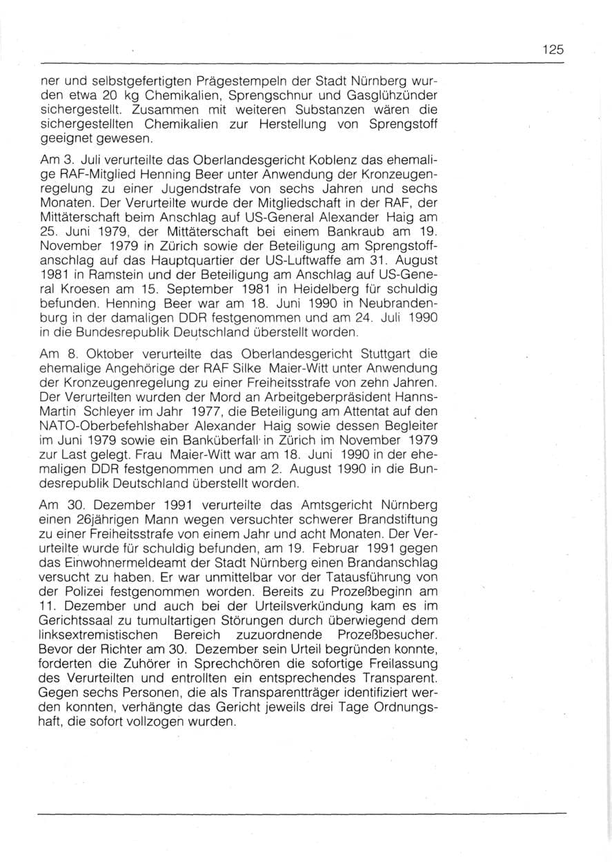 Seite 127 des Verfassungsschutzbericht 1991 Bayern