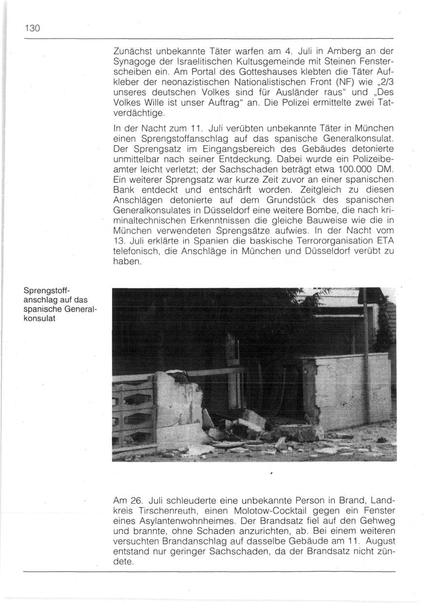 Seite 132 des Verfassungsschutzbericht 1991 Bayern