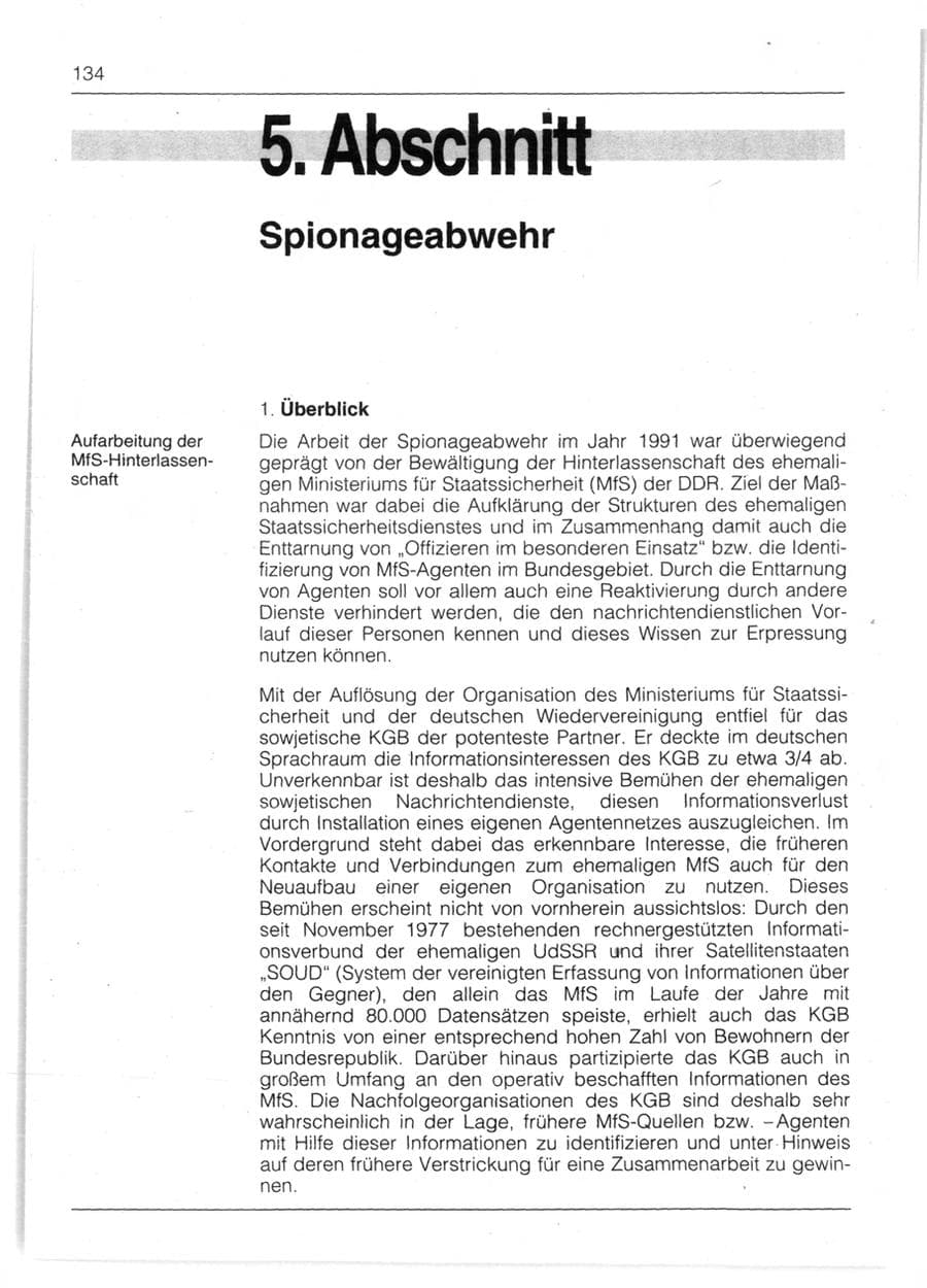Seite 136 des Verfassungsschutzbericht 1991 Bayern