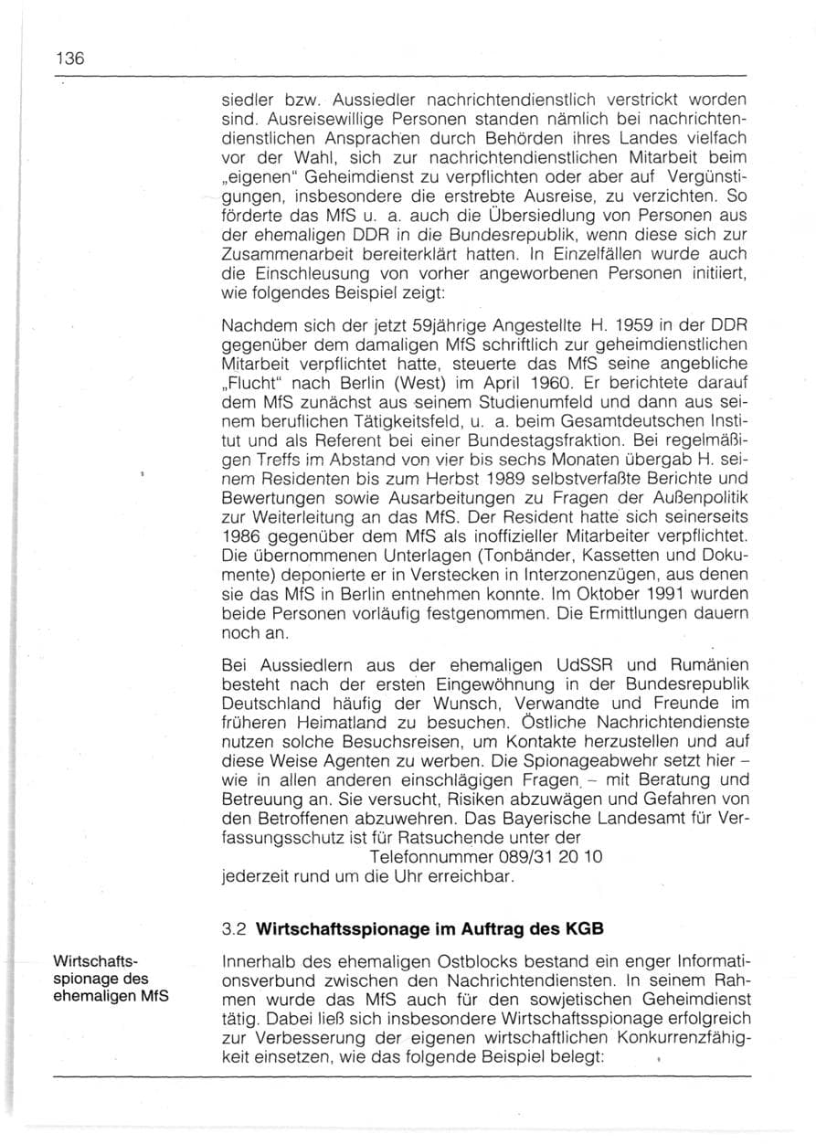 Seite 138 des Verfassungsschutzbericht 1991 Bayern