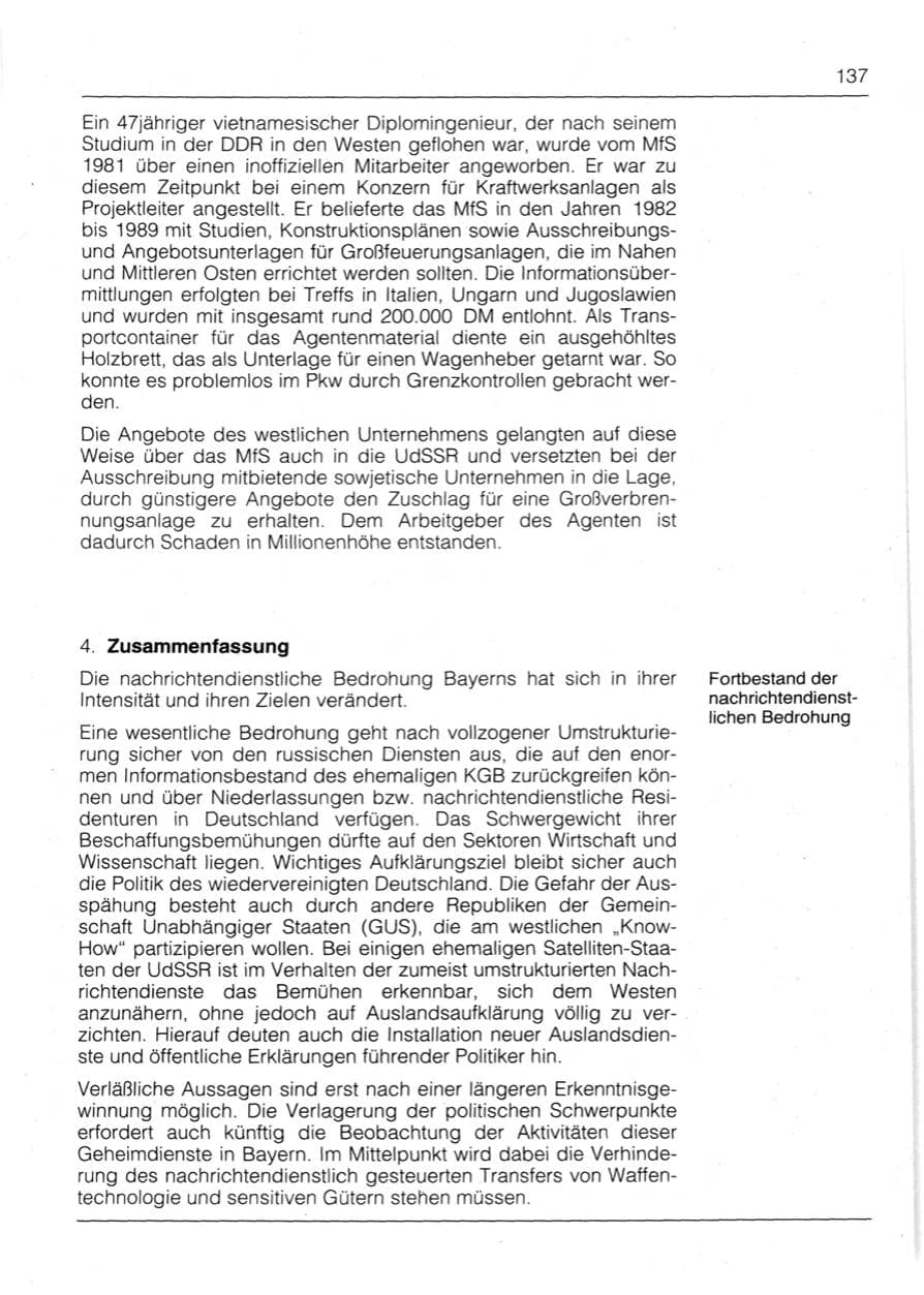 Seite 139 des Verfassungsschutzbericht 1991 Bayern