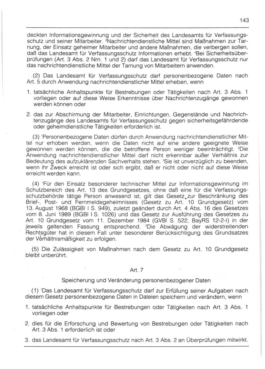 Seite 145 des Verfassungsschutzbericht 1991 Bayern