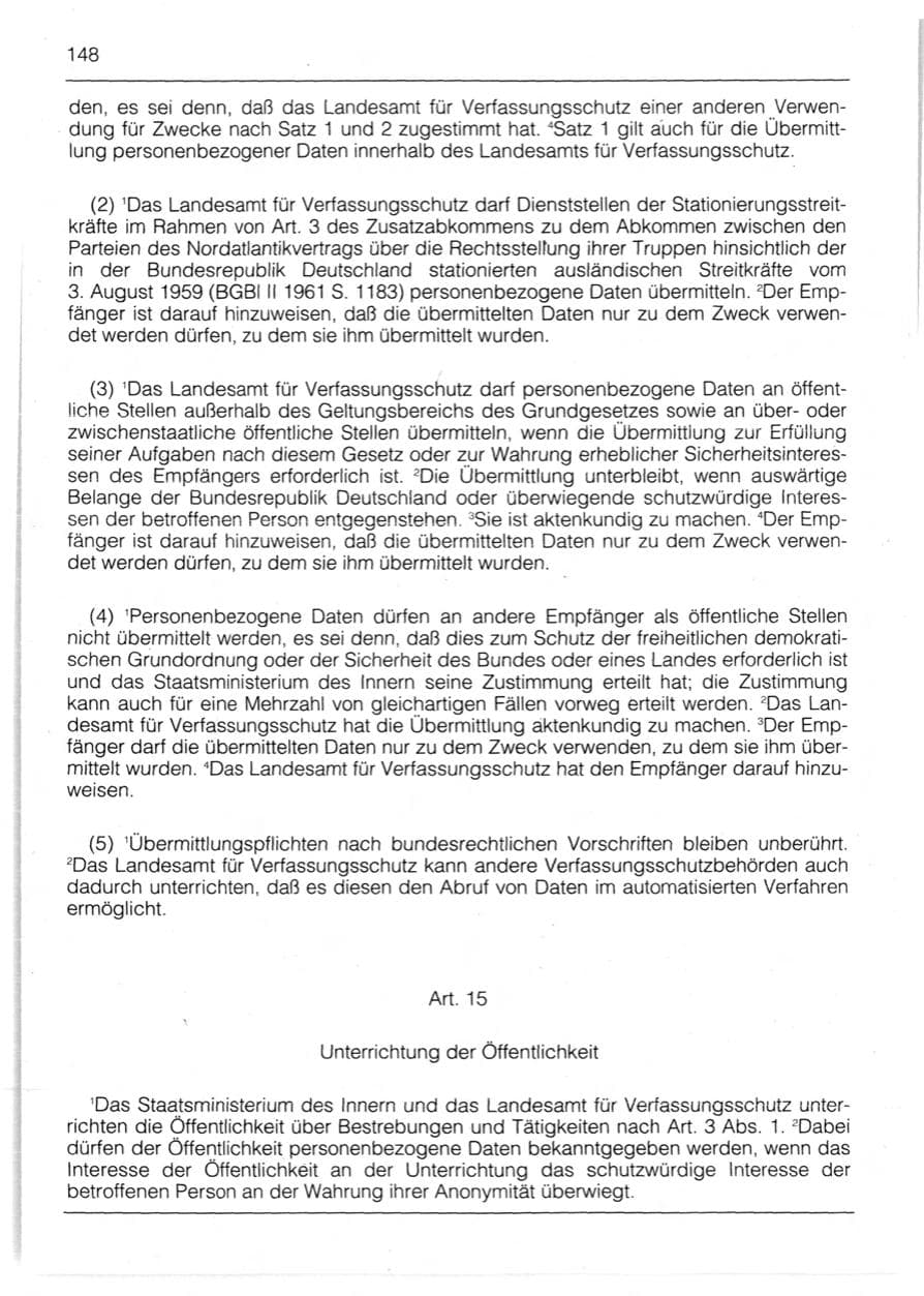 Seite 150 des Verfassungsschutzbericht 1991 Bayern