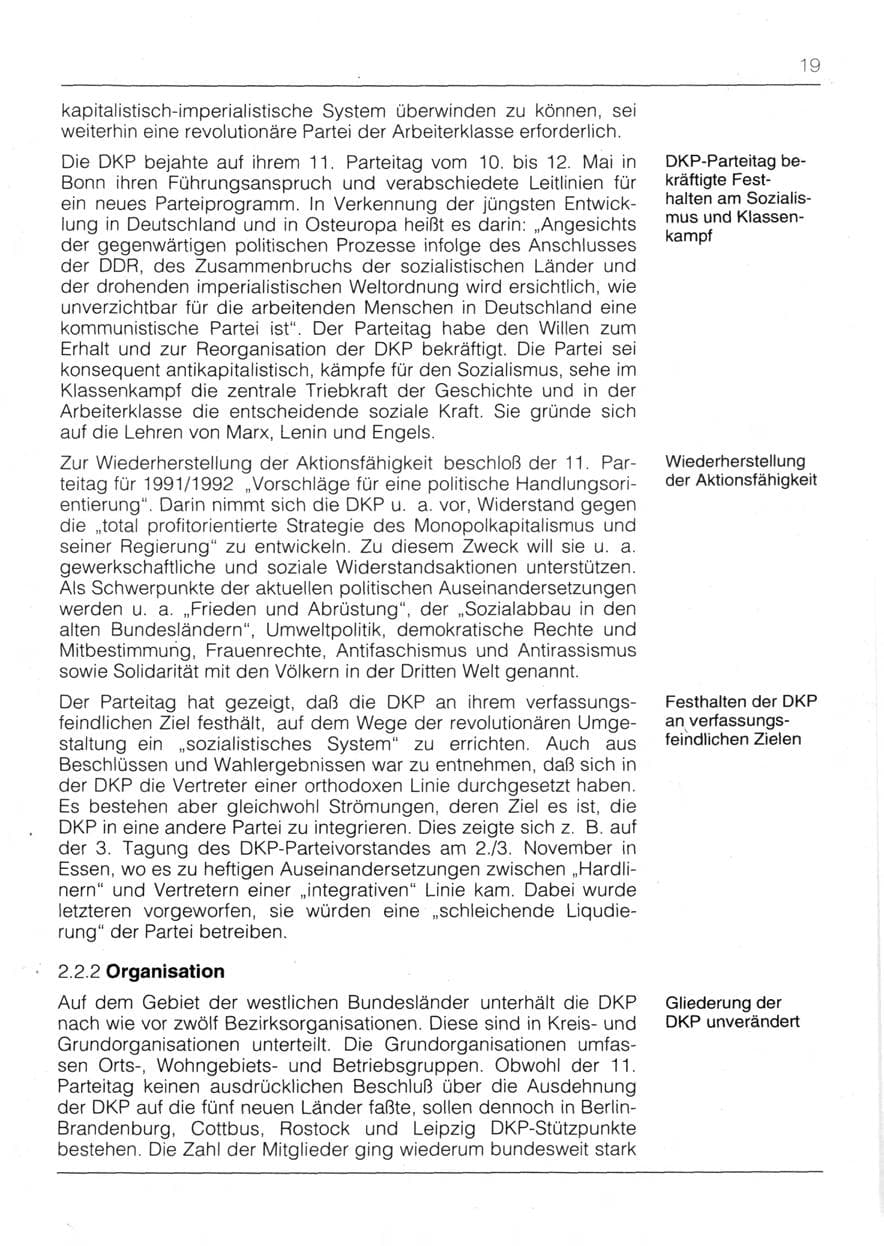 Seite 21 des Verfassungsschutzbericht 1991 Bayern