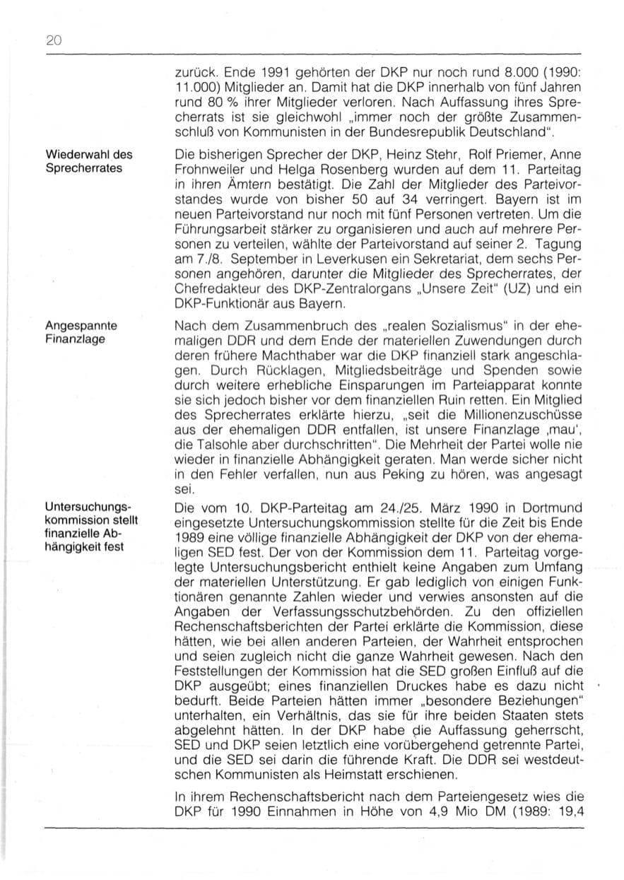Seite 22 des Verfassungsschutzbericht 1991 Bayern