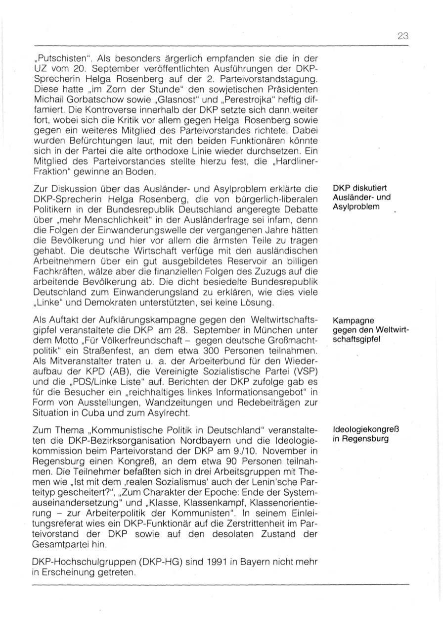 Seite 25 des Verfassungsschutzbericht 1991 Bayern
