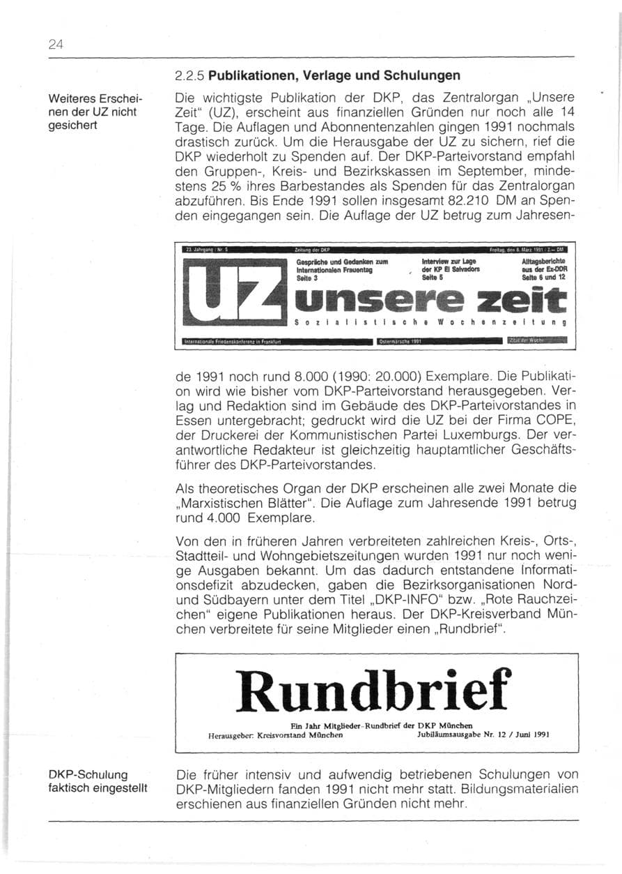 Seite 26 des Verfassungsschutzbericht 1991 Bayern