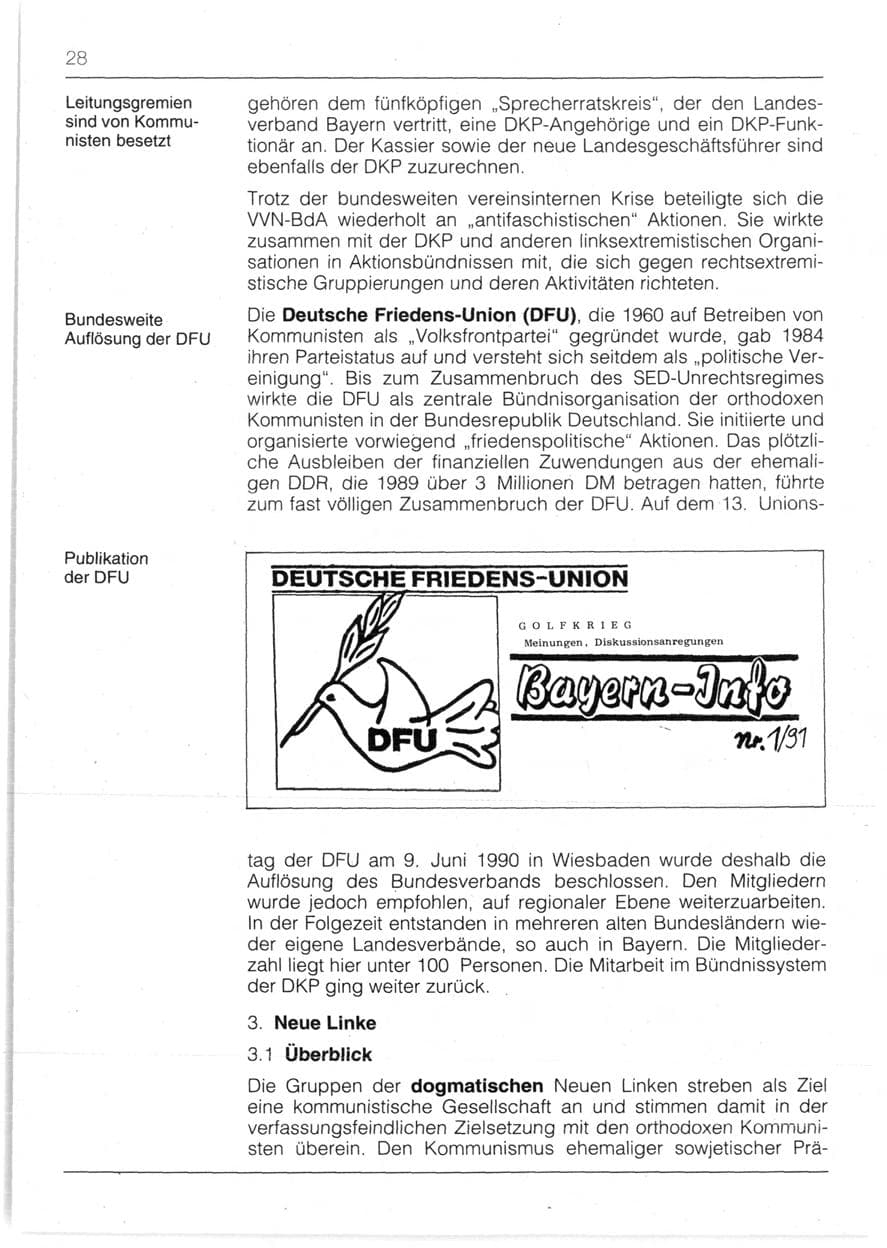 Seite 30 des Verfassungsschutzbericht 1991 Bayern