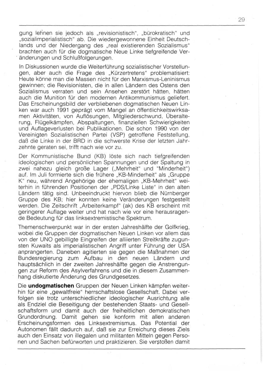 Seite 31 des Verfassungsschutzbericht 1991 Bayern