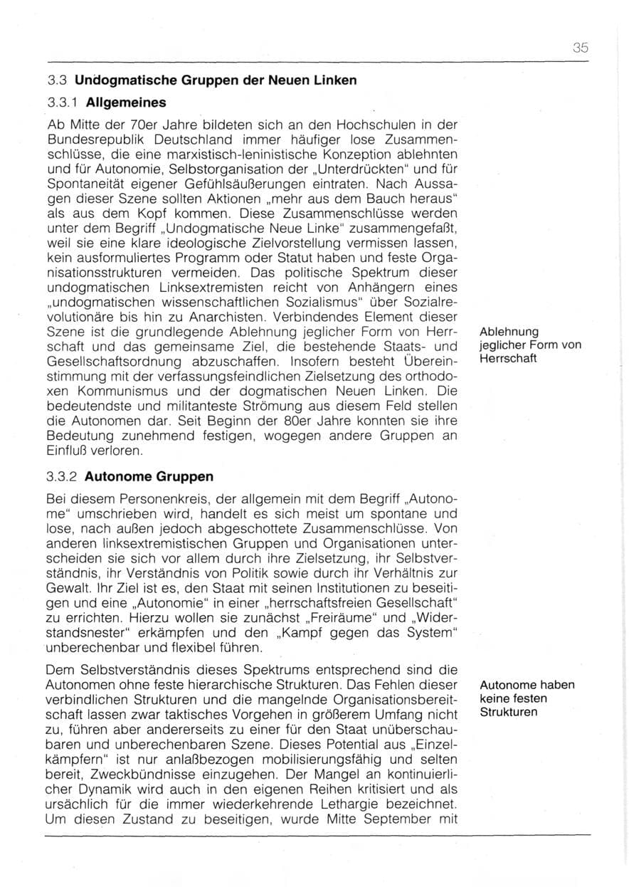 Seite 37 des Verfassungsschutzbericht 1991 Bayern
