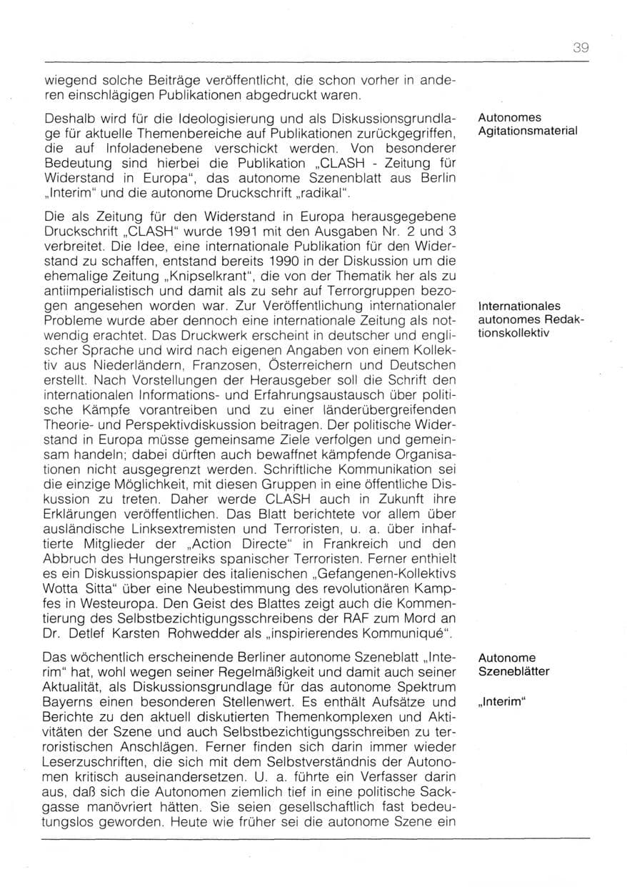 Seite 41 des Verfassungsschutzbericht 1991 Bayern