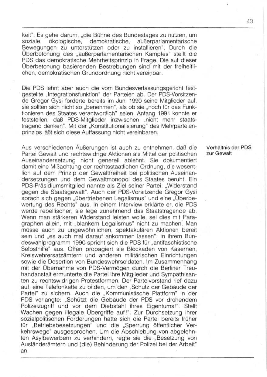 Seite 45 des Verfassungsschutzbericht 1991 Bayern