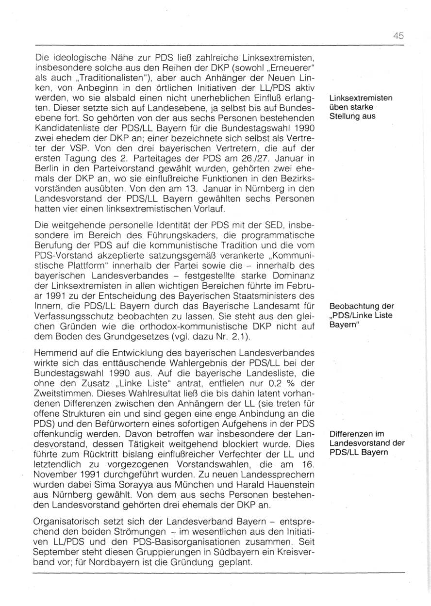 Seite 47 des Verfassungsschutzbericht 1991 Bayern