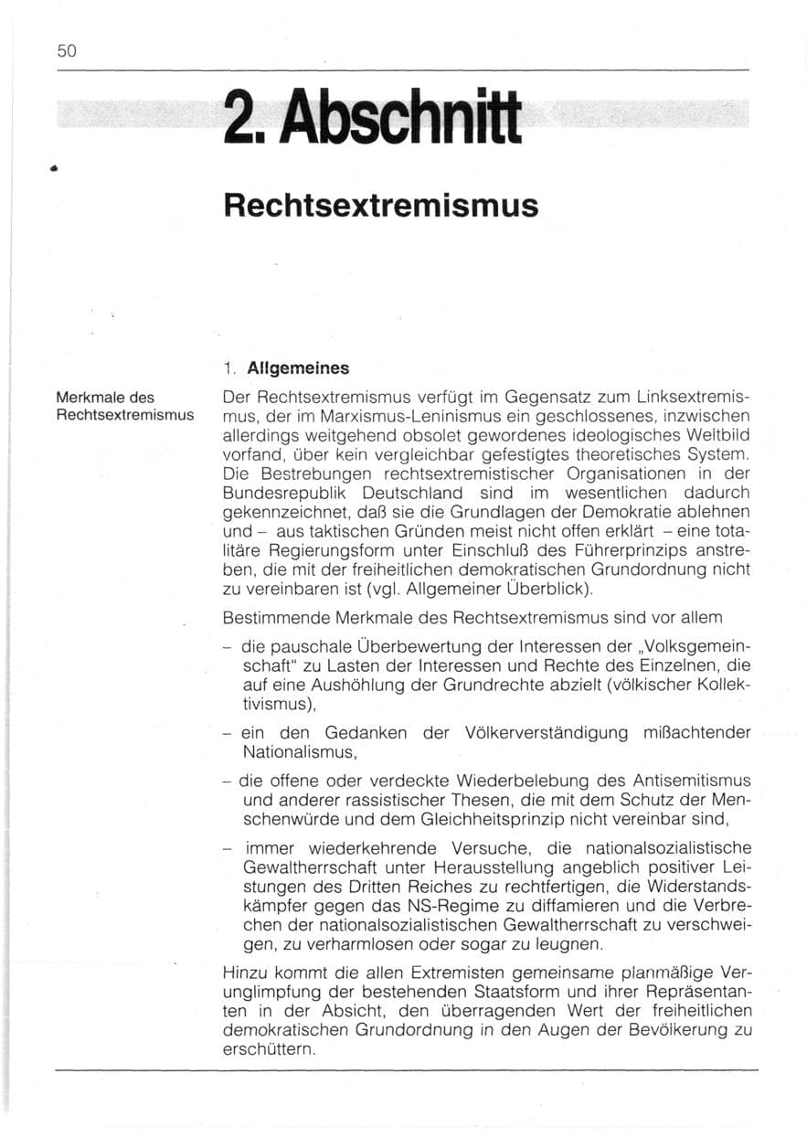 Seite 52 des Verfassungsschutzbericht 1991 Bayern