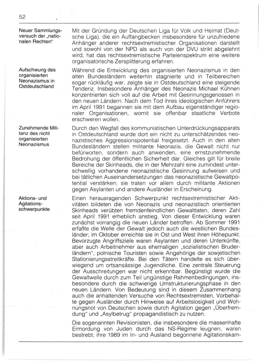 Seite 54 des Verfassungsschutzbericht 1991 Bayern