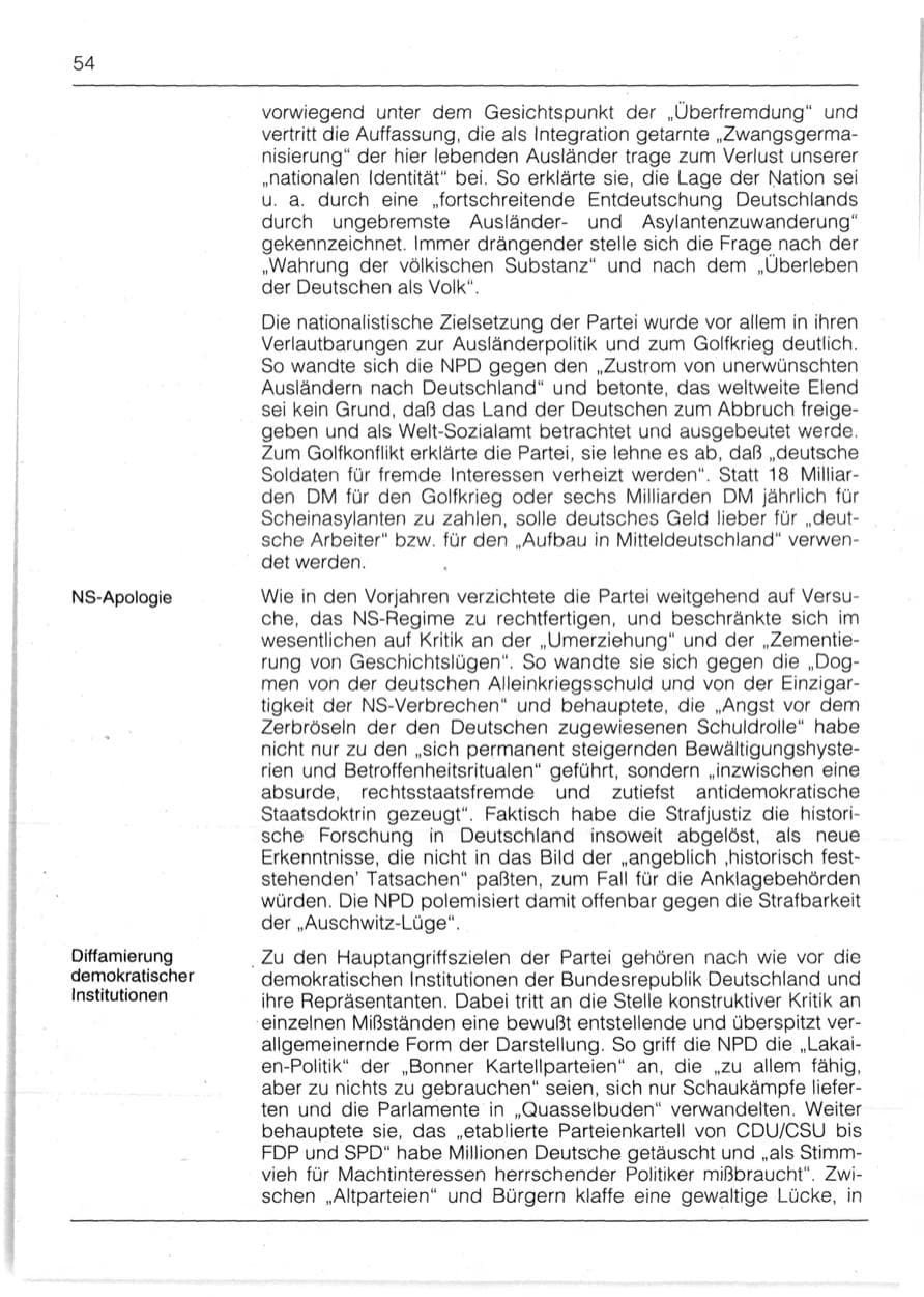 Seite 56 des Verfassungsschutzbericht 1991 Bayern